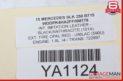 08-20 Mercedes R172 SLK250 C250 Front Right Door Lock Latch Actuator OEM