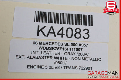 03-12 Mercedes R230 SL500 SL63 AMG Front Right Side Door Window Regulator Motor