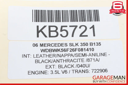 05-11 Mercedes R171 SLK280 SLK350 SLK55 Front Left Exterior Door Handle Black