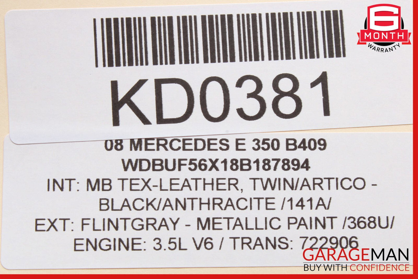 03-09 Mercedes W211 E350 E550 Rear Left Driver Side Window Regulator Motor OEM