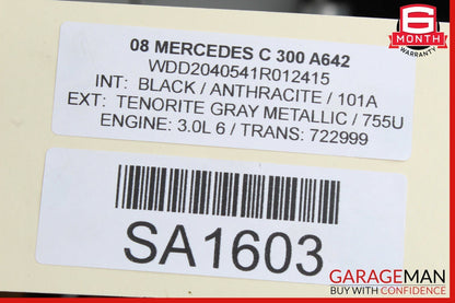 08-11 Mercedes W204 C300 Rear Right Door Lock Latch Actuator w/ Handle Gray