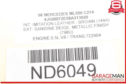 03-12 Mercedes W164 ML550 GL450 ML350 Front Right Seat Control Module OEM