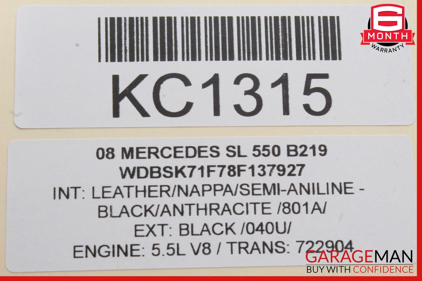 03-08 Mercedes R230 SL550 Rear Right Luggage Seatbelt Retractor Speaker Assembly