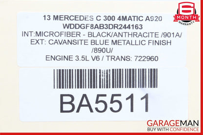 12-14 Mercedes W204 C300 C250 Sedan Right Passenger Exterior Door Handle Blue
