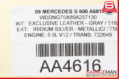 07-13 Mercedes W221 S600 Rear Right Side Door Window Regulator Motor Unit