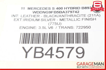 07-13 Mercedes W221 S400 Rear Right Side Exterior Door Handle Keyless Go