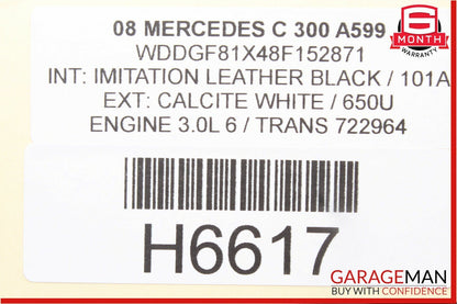 08-11 Mercedes W204 C300 Front Left Exterior Door Handle w/ Door Actuator White