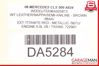 06-11 Mercedes W219 CLS500 Front Left / Right Side Top Upper Seat Cushion Brown