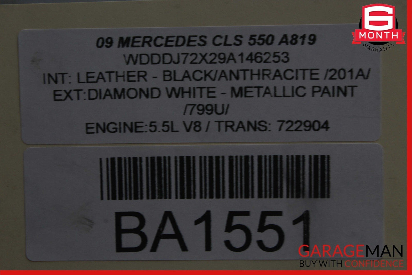 06-09 Mercedes W219 CLS550 E320 CLK350 Front Right Side Foglight Fog Light Lamp