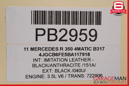 06-13 Mercedes W251 R350 Rear Right Interior Door Trim Panel Cover Assy Black