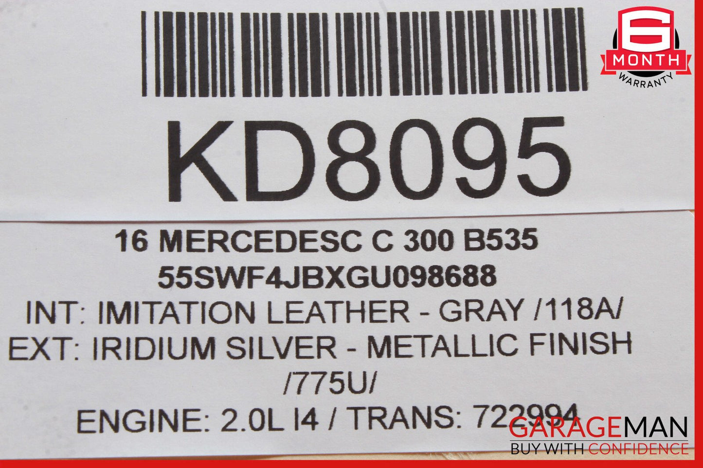 08-20 Mercedes W205 C300 Rear Left or Right Lower Suspension Control Arm OEM