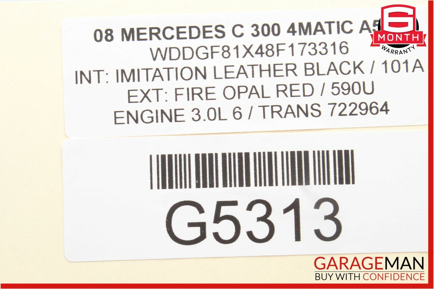 08-11 Mercedes W204 C300 Rear Left Driver Side Taillight Tail Light Lamp OEM