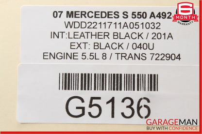 07-09 Mercedes W221 S550 Front Left Driver Lower Seat Compartment Trim Black OEM