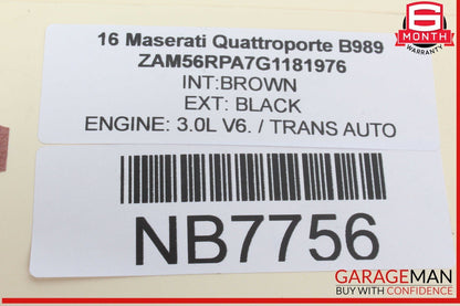 14-22 Maserati Quattroporte Rear Left Side Window Regulator Motor w/o Motor OEM