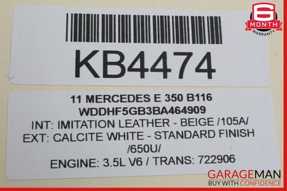 10-13 Mercedes W212 E350 Front Left Side Exterior Door Handle Assembly Beige OEM