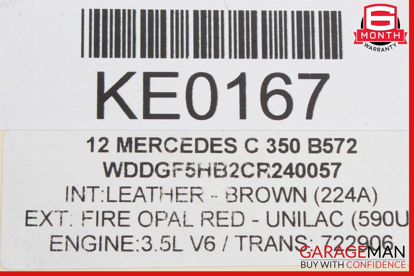08-14 Mercedes W204 C350 C250 Rear Right Side Seat Side Bolster OEM