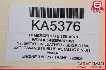 08-14 Mercedes E350 C300 C63 AMG Rear Right Side Door Lock Latch Actuator
