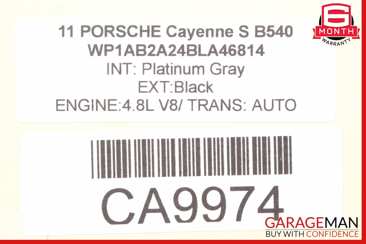 11-14 Porsche Cayenne 958 Power Brake Booster Master Cylinder Reservoir Assembly