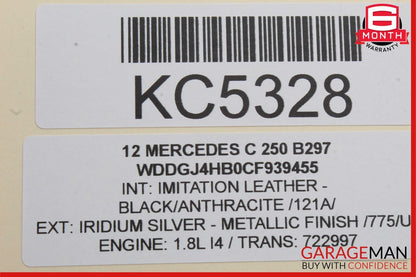 12-14 Mercedes W204 C250 C350 Front Right Side Seat Belt Retractor Black OEM