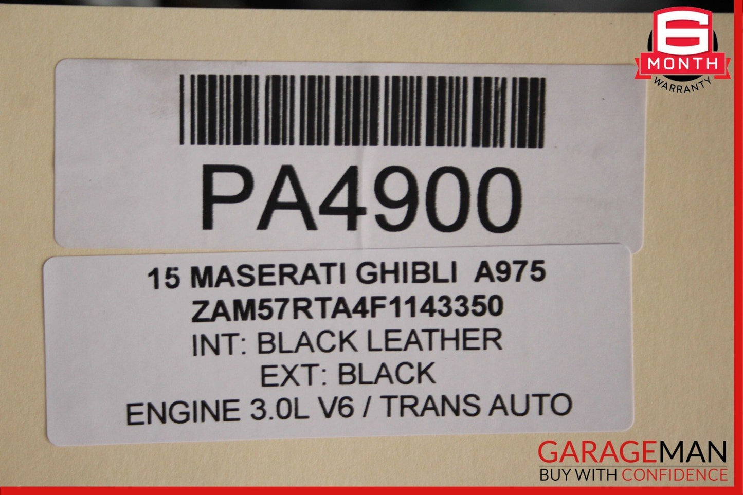 14-17 Maserati Ghibli Front Right Passenger Side Lower Bottom Seat Cushion Black