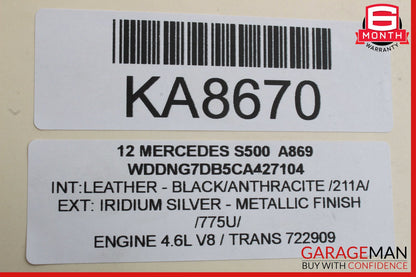 07-13 Mercedes W221 S400 Front Right Side Exterior Door Handle Keyless Go OEM