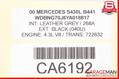 00-06 Mercedes W220 S430 S500 Rear Left / Right Rear Dome Light Mirror Gray