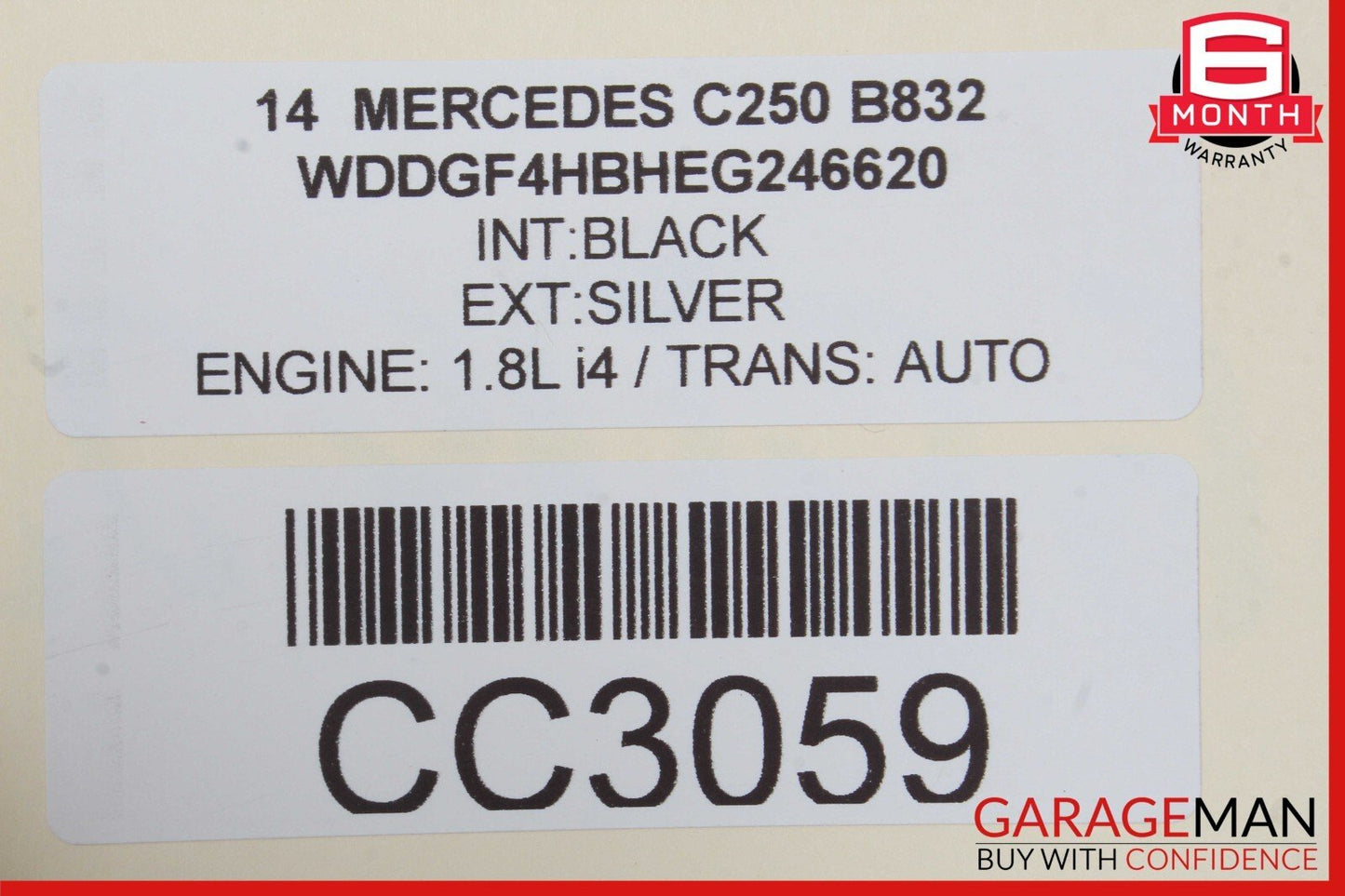 10-17 Mercedes W204 C250 E400 Coupe Front Right Top Upper Seat Cushion OEM