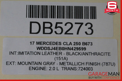 14-19 Mercedes W117 CLA250 CLA180 Rear Right Interior Door Panel Cover Assy