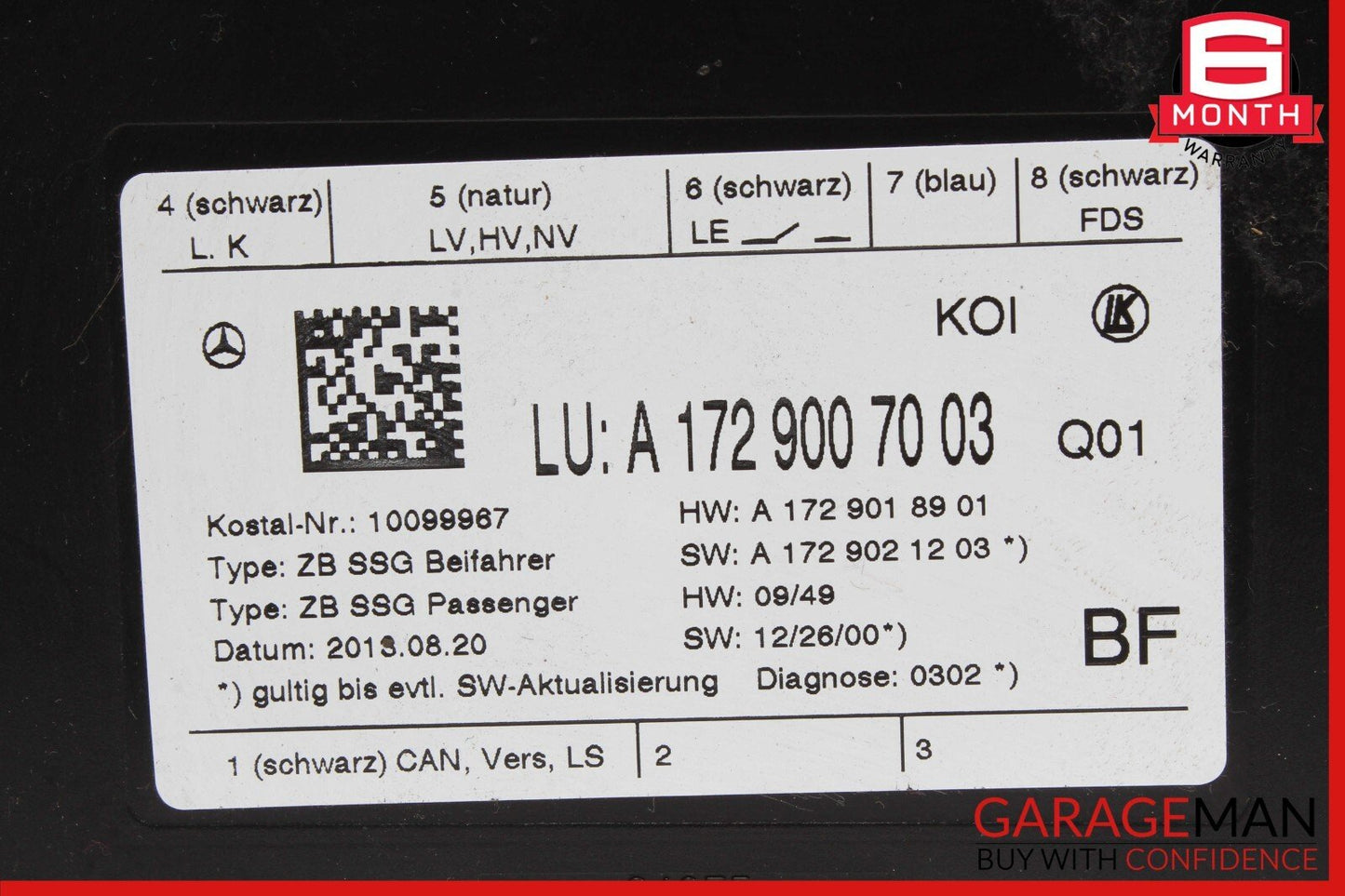 08-20 Mercedes W212 E350 SLK250 C350 Seat Control Module Front Right Side OEM
