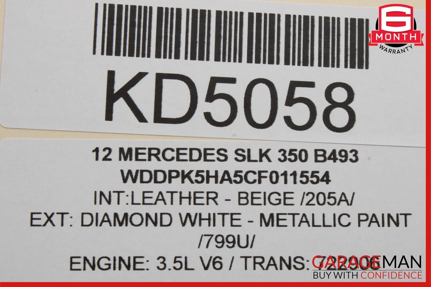 12-20 Mercedes R172 SLK350 Front Top Roof Lock Latch Cylinder Set OEM