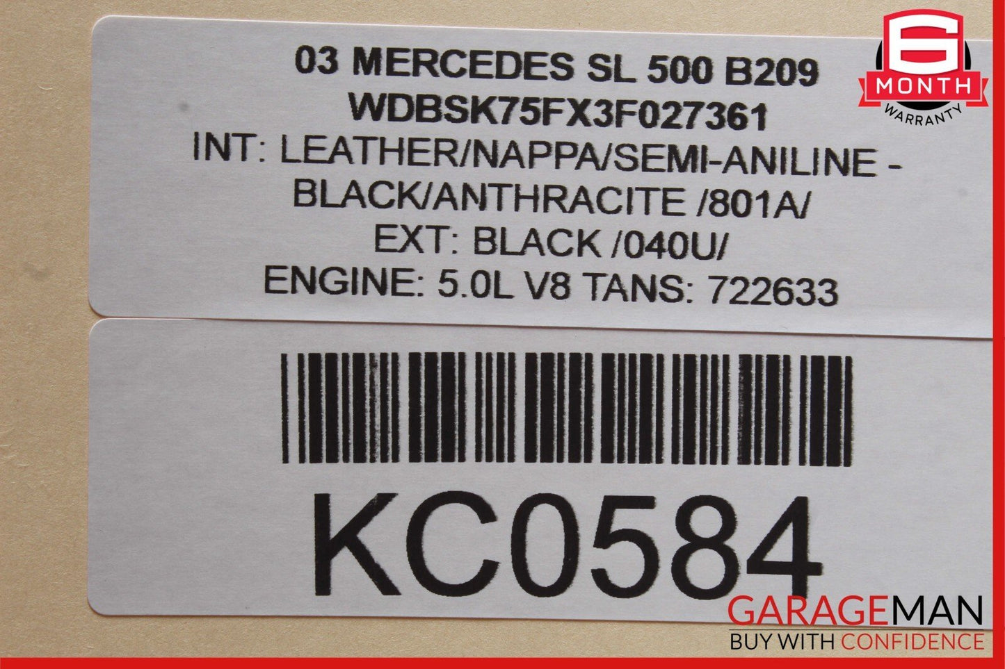 03-08 Mercedes R230 SL500 Front Left Side Under Seat Control Module Unit OEM