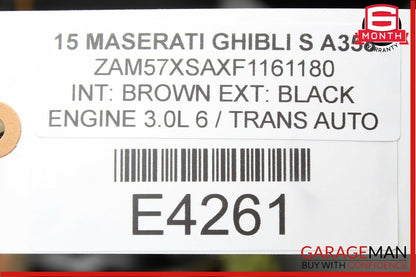 14-17 Maserati Ghibli Rear Right Side Drive Axle Shaft Drive Shaft 06700054530