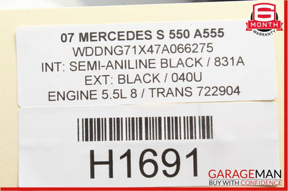 07-09 Mercedes W221 S450 S550 S63 AMG Rear Left / Right Door Control Module Unit