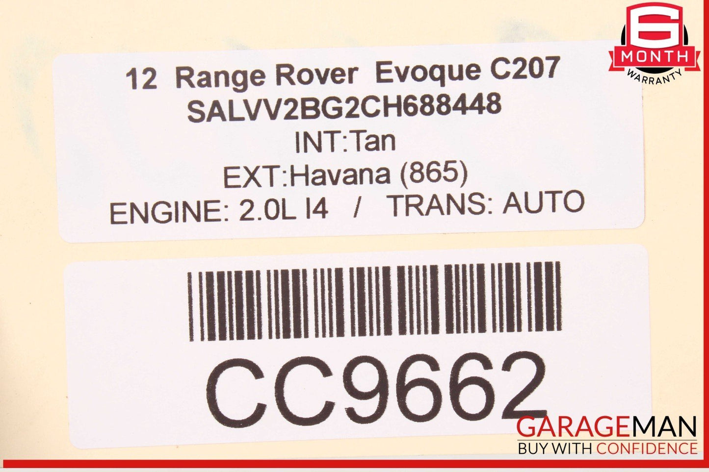 12-19 Range Rover Evoque Rear Reinforcement Impact Crash Bar Rebar OEM