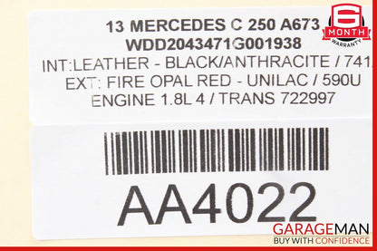 12-14 Mercedes W204 C250 C300 Front Right Exterior Door Handle Keyless Go OEM