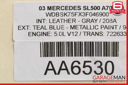 03-08 Mercedes R230 SL500 Front Right Side Under Control Module 2308204426 OEM
