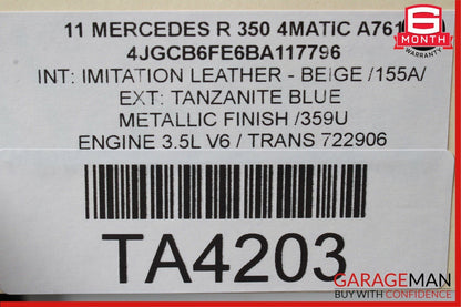 2006-2012 Mercedes-Benz R350 Left Rear Door Shell OEM