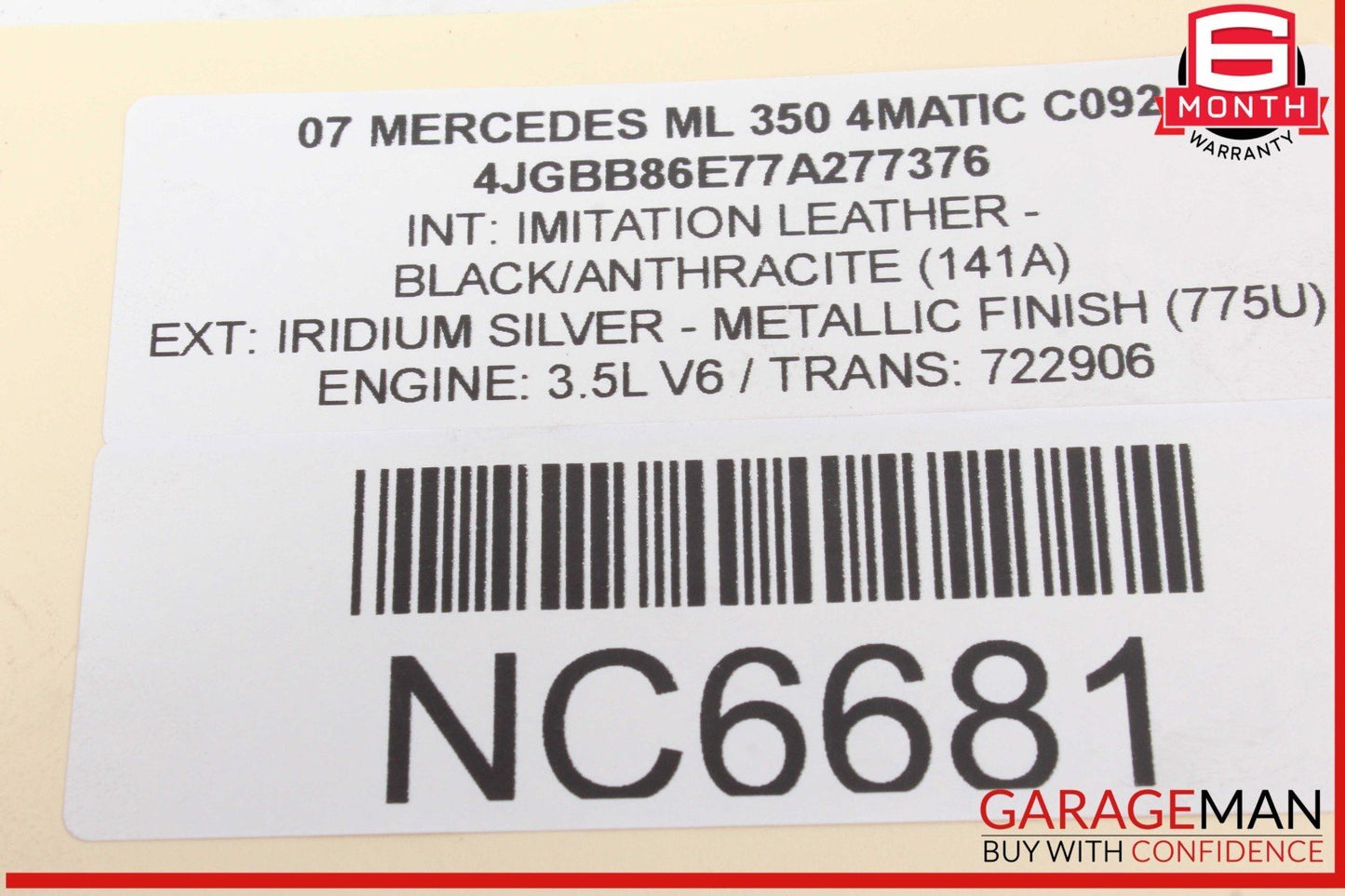 05-12 Mercedes W164 ML350 4MATIC Right Side Engine Camshaft Cam Shaft Intake OEM