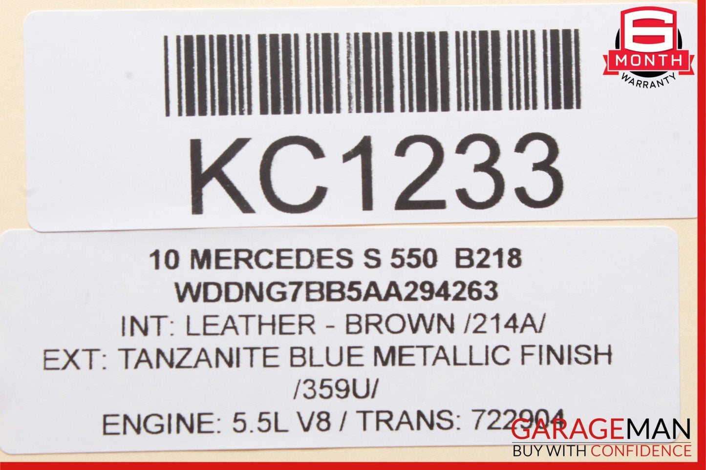 07-13 Mercedes W221 S550 Rear Left Side Exterior Door Handle Keyless Go Blue