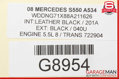 07-13 Mercedes W221 S550 Rear Right Keyless Go Door Lock Latch Actuator