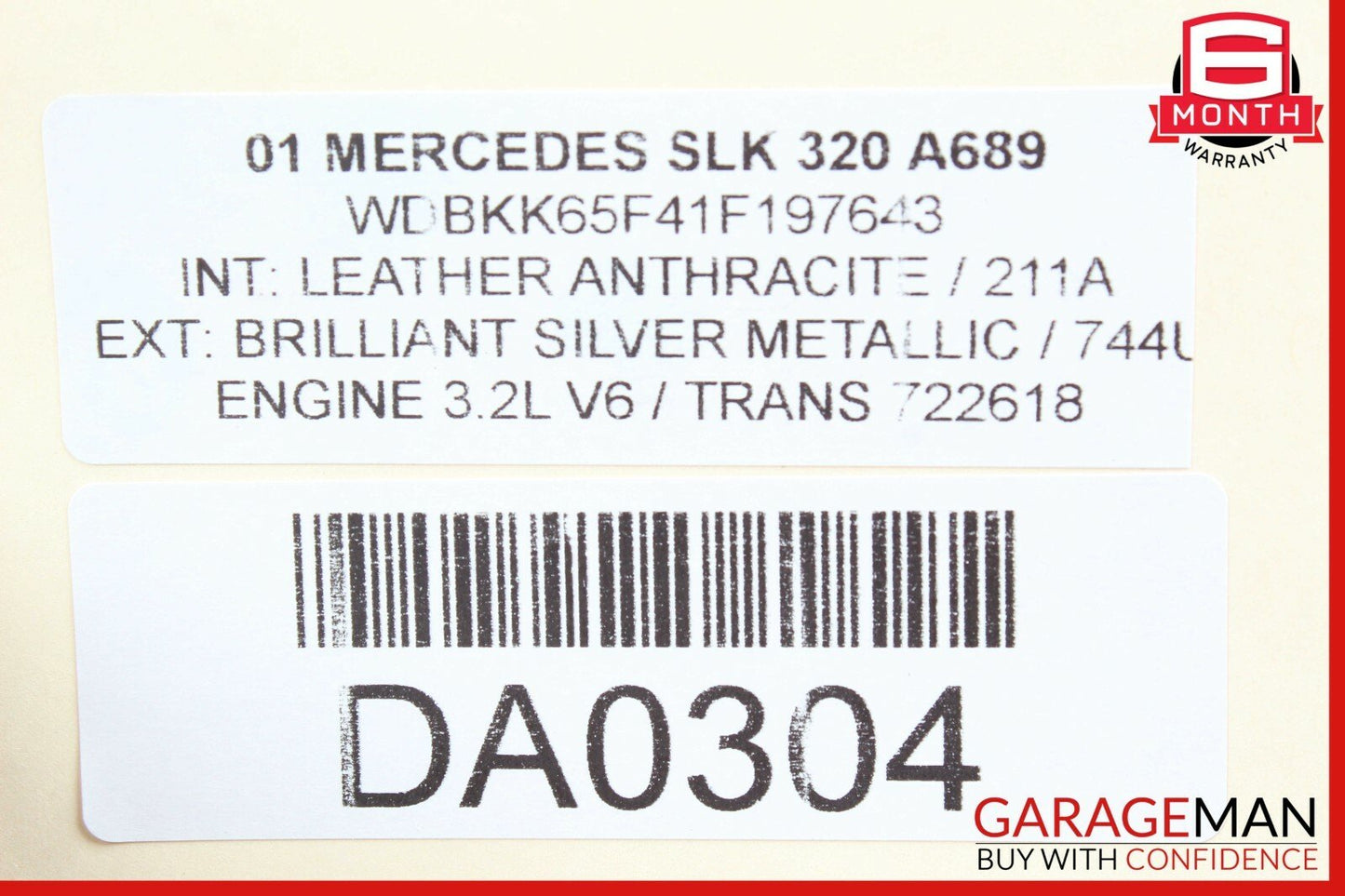 01-04 Mercedes R170 SLK320 SLK230 A/C Receiver Drier Container 1708300383 OEM