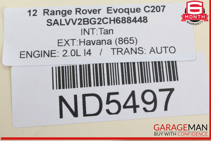 12-19 Range Rover Evoque Rear Right Passenger Side Window Regulator Motor OEM