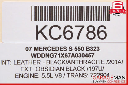 07-09 Mercedes W221 S550 S600 Front Left Side Mirror Door Rear View Black OEM