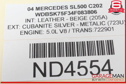 03-12 Mercedes R230 SL500 SL55 AMG SL550 Rear SAM Fuse Box Relay Module OEM