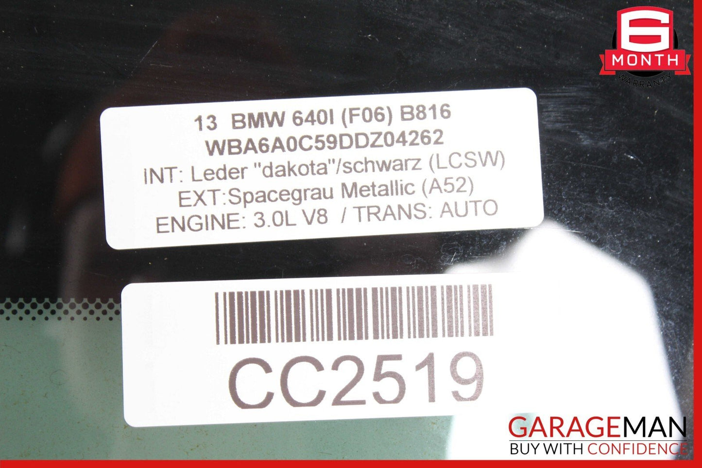 13-19 BMW 640i 650i F06 Top Upper Sunroof Sun Roof Sliding Window Glass Panel