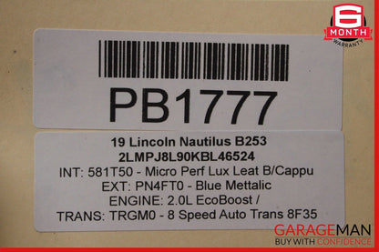 19-20 Lincoln Nautilus 2.0L Main Body Harness Wires Plug Wiring Connectors Assy