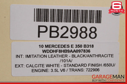 10-13 Mercedes W212 E350 Front Right Interior Door Panel Trim Cover Assy Black