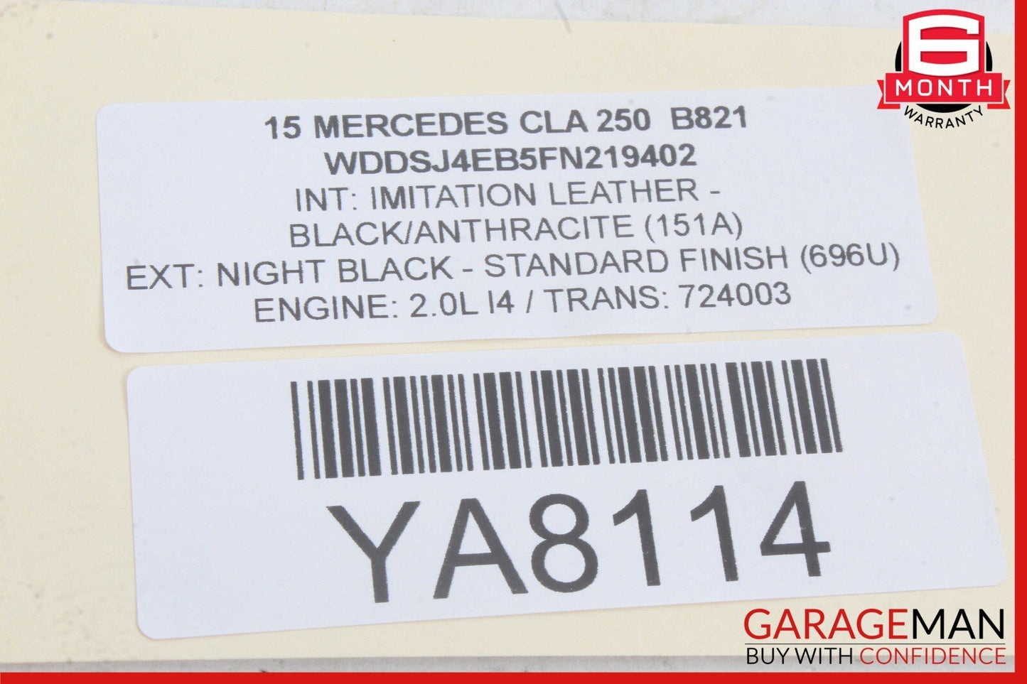 14-19 Mercedes W117 CLA250 Rear Left Exterior Door Handle Keyless Go OEM