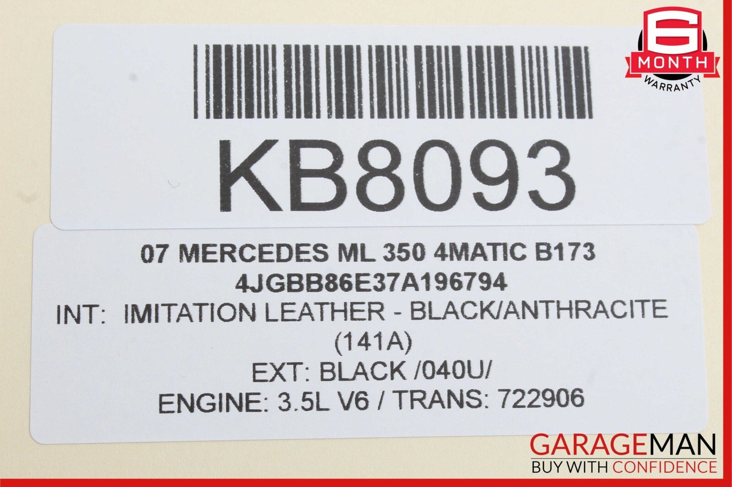 06-13 Mercedes W164 ML350 4MATIC Rear Glass Windshield Wiper Motor OEM