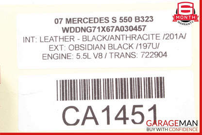 07-09 Mercedes W221 S550 CL550 Power Brake Booster Master Cylinder Reservoir OEM